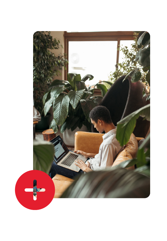 person working on laptop