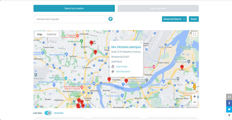 screenshot of Smart Maps screen